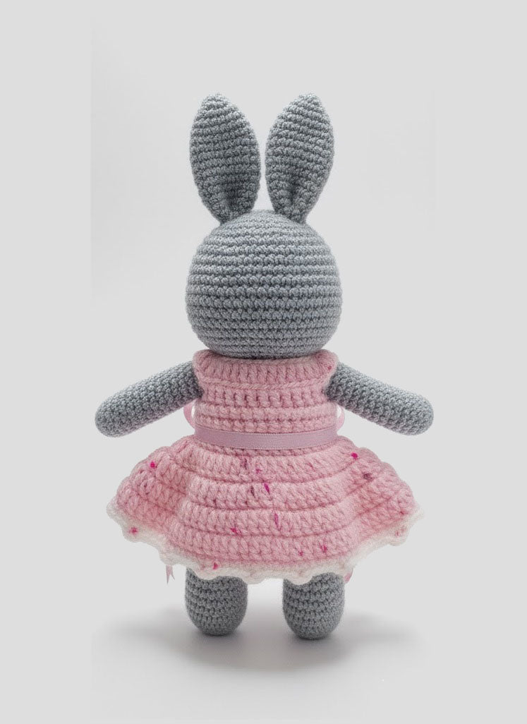 💖 Bunny Doll in Pink Speckled Dress