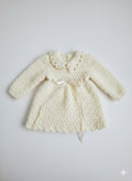 ✨ Heirloom Knit Ivory Baby Dress