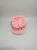 The "Sweetheart" Blush Pink Crochet Visor Cap