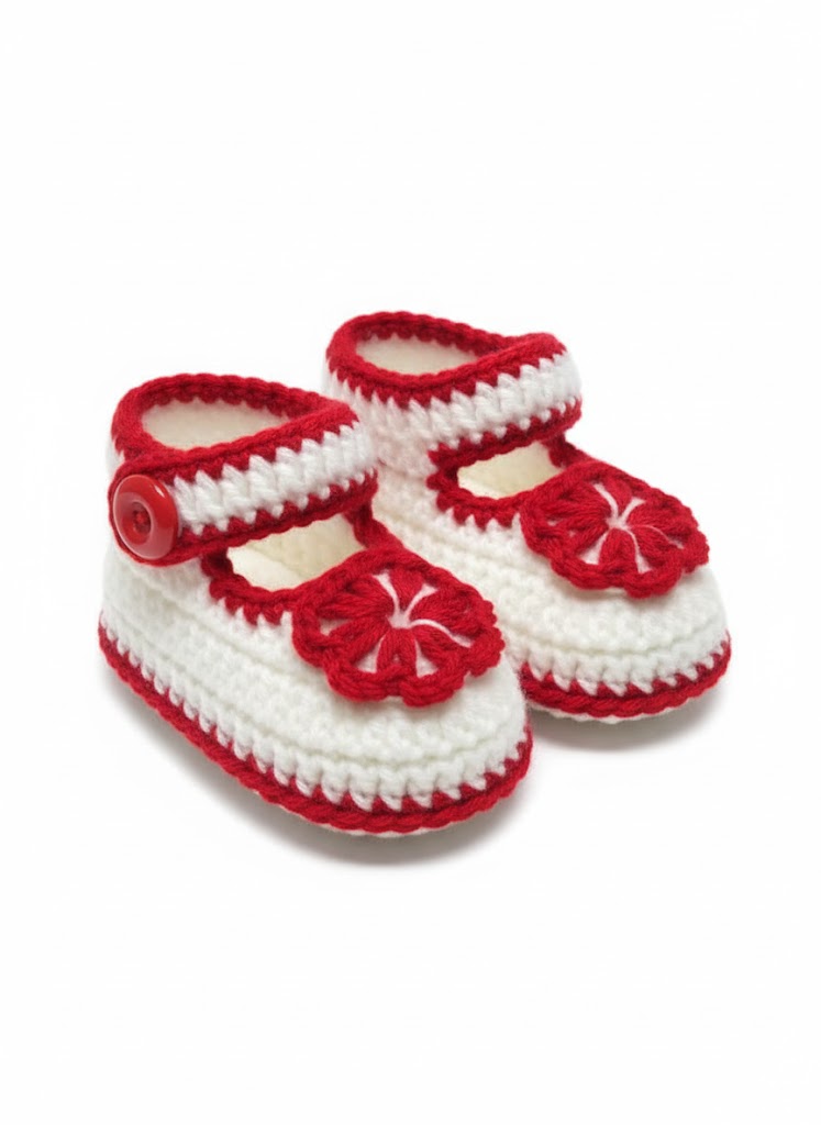 🎄 Festive Red Bow Accents Booties