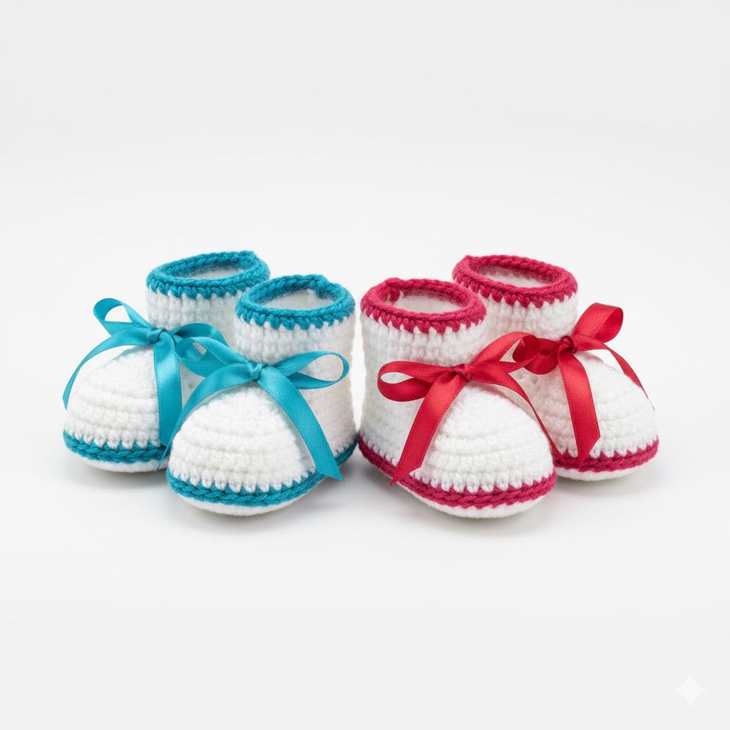 🎁 Two-Pack Soft Knit Shoes with Ribbon Ties